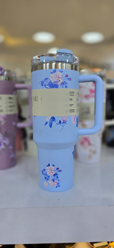 تراول ماگ استنلی گلدار با جعبه کادویی