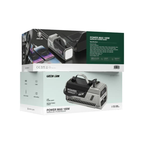 پاوربانک ۵۰۰۰۰ میلیآمپر گرین لاین Green Lion GNPWM50PB1 50000mAh Power Bank 100W