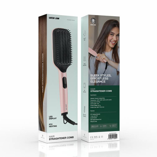 شانه حرارتی صاف کننده مو گرین لاین مدل Green lion GNHSTNRCMB straightener com