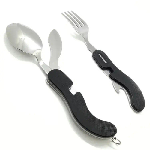 ست قاشق و چنگال مسافرتی گرین لاین مدل Green lion GN4IN1CSET 4IN1 cutlery set